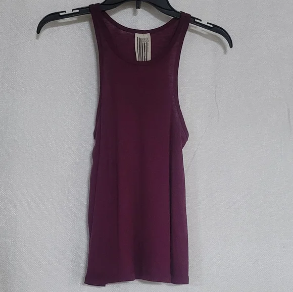 Free People Long Beach Ribbed  Tank Eggplant color XS - Picture 8 of 8